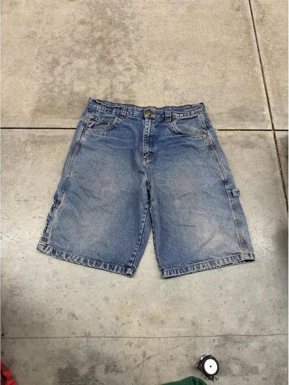 vintage burnside faded blue relaxed baggy fit jean shorts jorts size 34